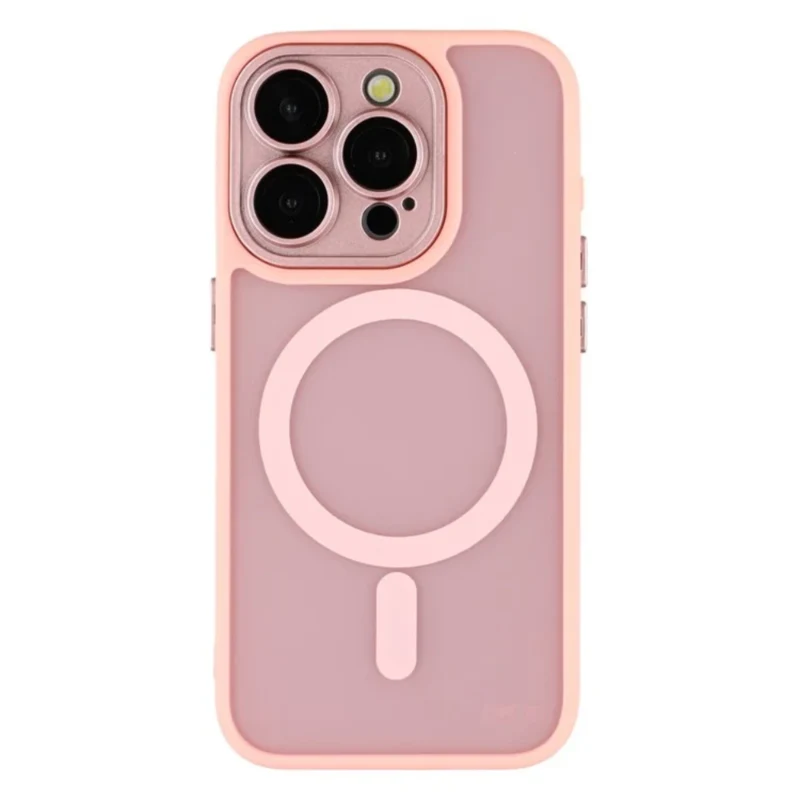 LindeCovers iPhone 13 Pro Premium Transparent Cover - MagSafe Kompatibel 02 Pink