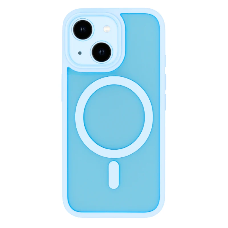 LindeCovers iPhone 14 Plus Premium Transparent Cover - MagSafe Kompatibel 03 Sierra Blue