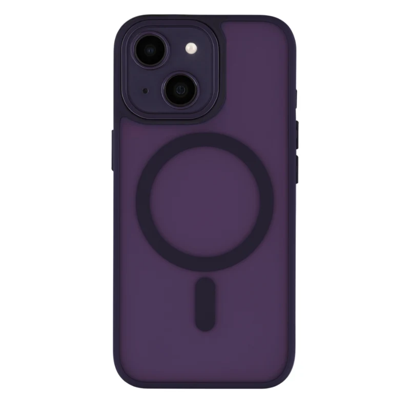LindeCovers iPhone 15 Premium Transparent Cover - MagSafe Kompatibel 06 Dark Purple