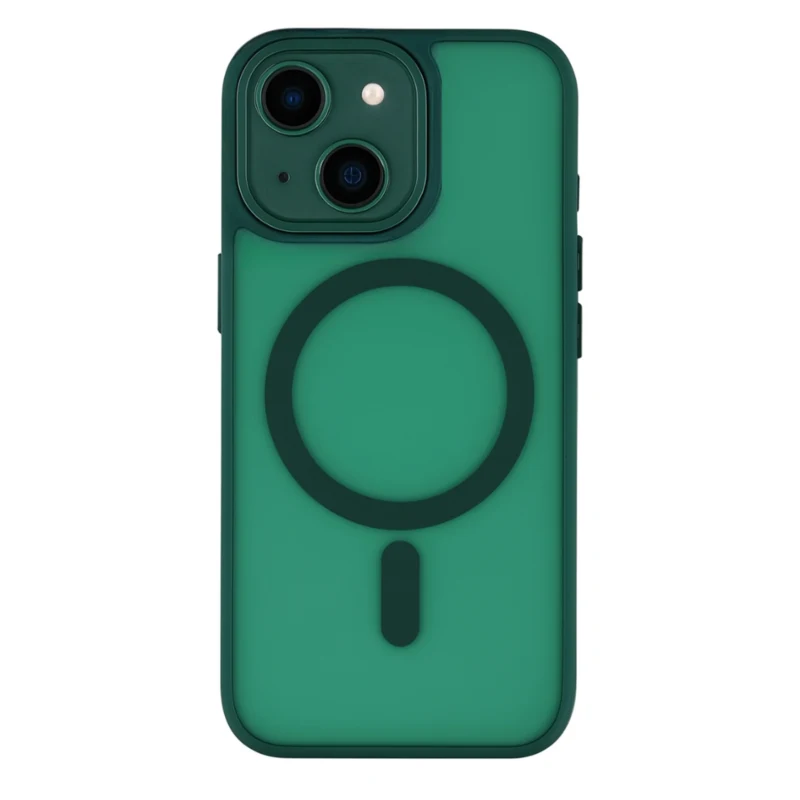 LindeCovers iPhone 15 Plus Premium Transparent Cover - MagSafe Kompatibel 09 Alpine Green