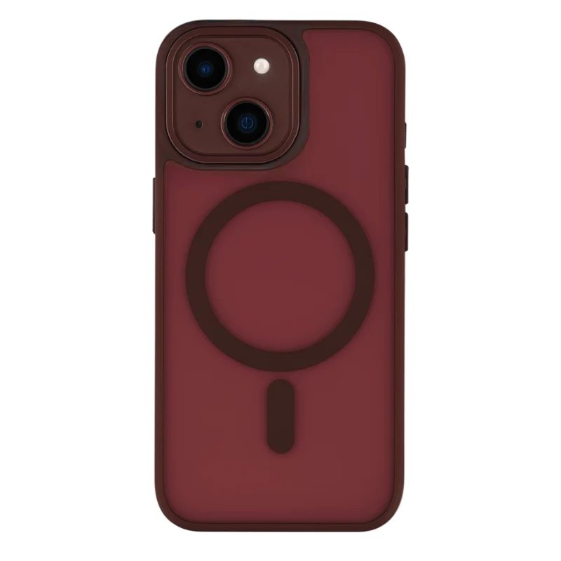 LindeCovers iPhone 15 Plus Premium Transparent Cover - MagSafe Kompatibel 10 Plum Red