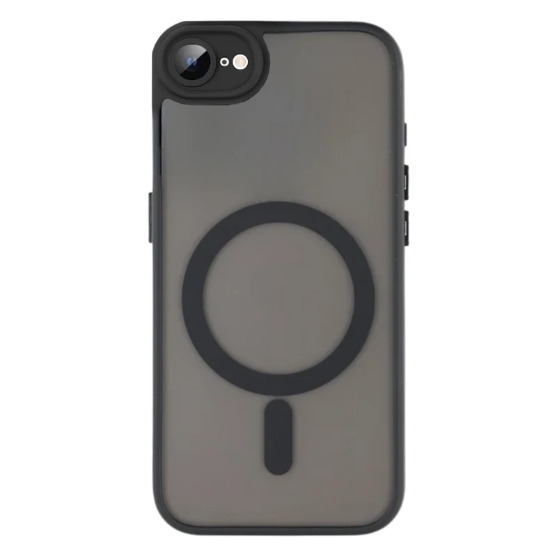 LindeCovers iPhone 16e Premium Transparent Cover - MagSafe Kompatibel 08 Black