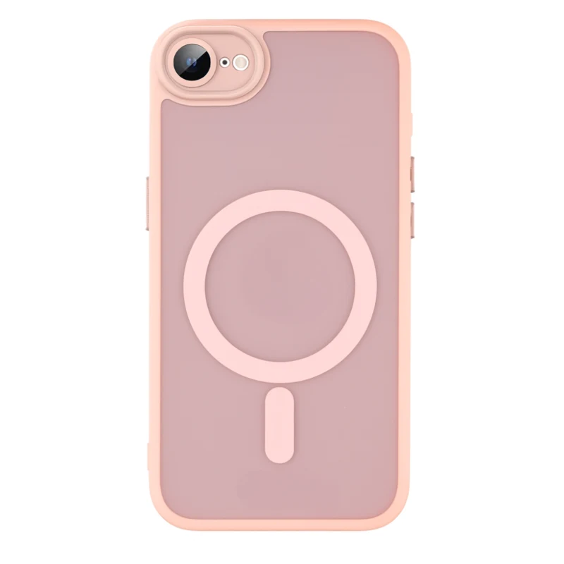 LindeCovers iPhone 16e Premium Transparent Cover - MagSafe Kompatibel 02 Pink