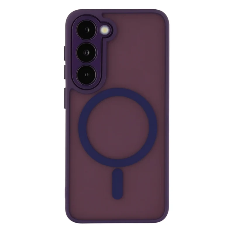 LindeCovers Samsung Galaxy S23 Premium Transparent Cover – MagSafe Kompatibel 02 Dark Purple