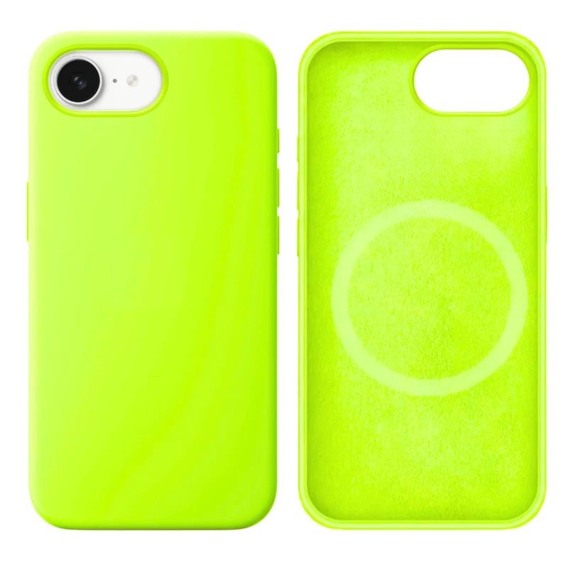 LindeCovers iPhone 16e Silikonecover - MagSafe Kompatibel 60 Fluorescent Green