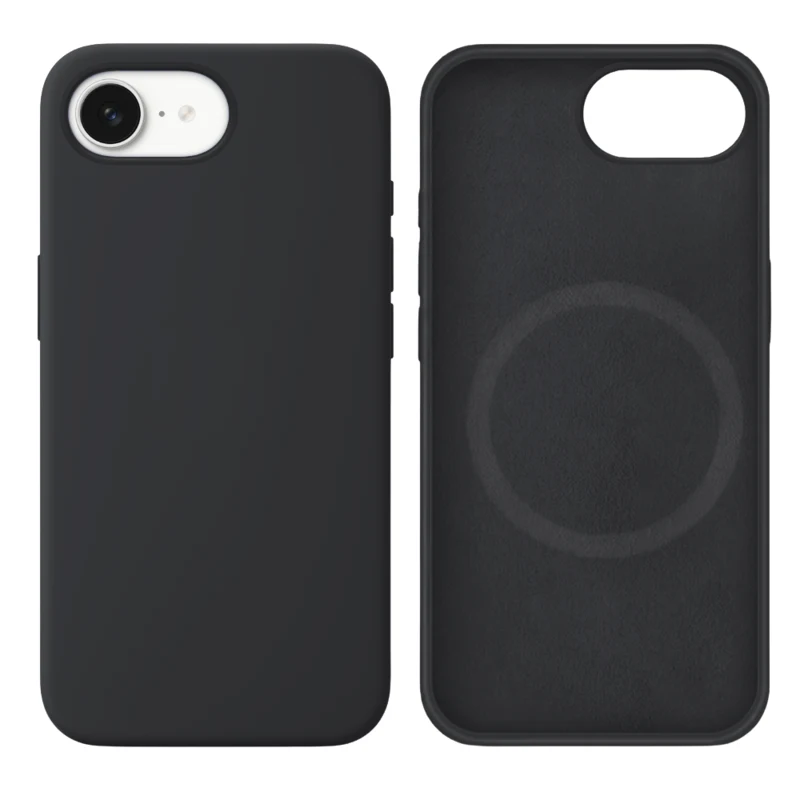 LindeCovers iPhone 16e Silikonecover - MagSafe Kompatibel 15 Charcoal Gray Black