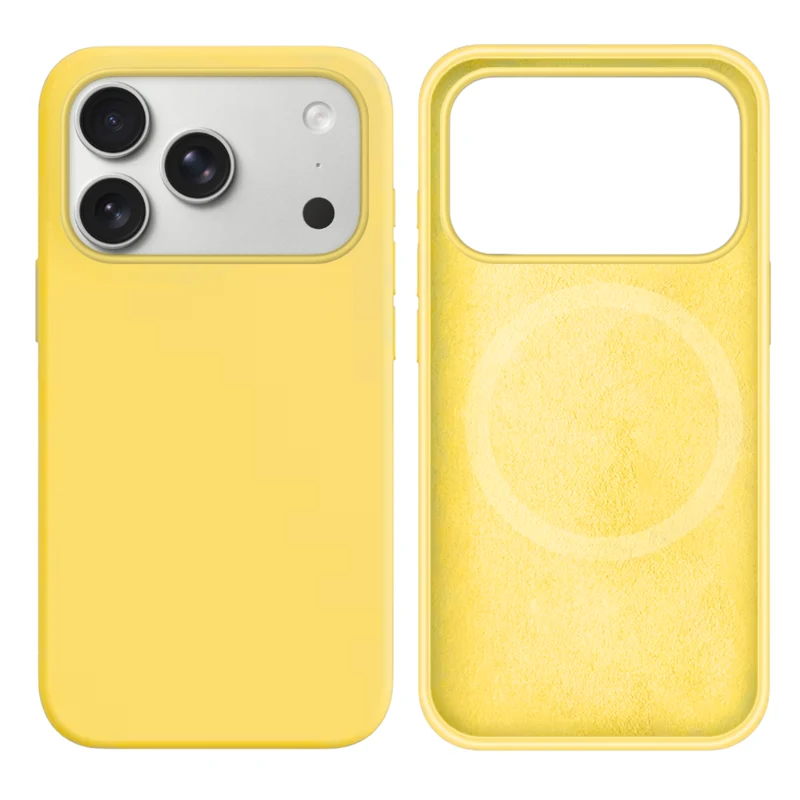 LindeCovers iPhone 17 Pro Silikonecover - MagSafe Kompatibel 4 Yellow