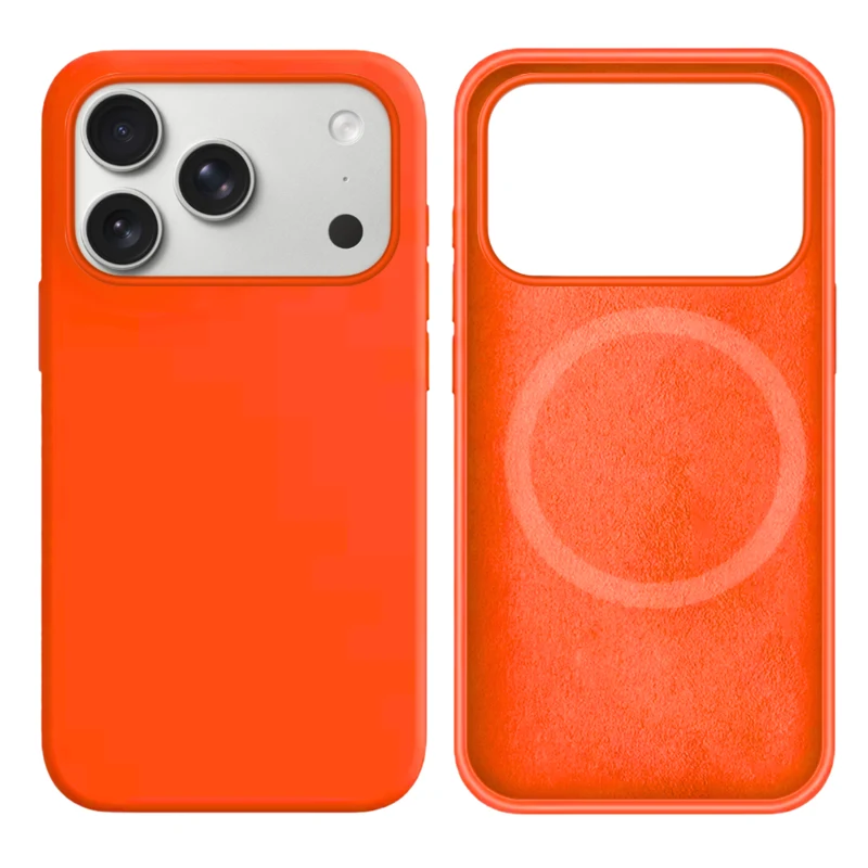 LindeCovers iPhone 17 Pro Silikonecover - MagSafe Kompatibel 66 Golden Orange