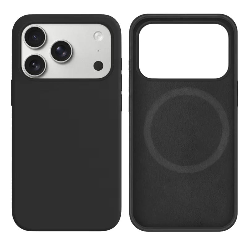 LindeCovers iPhone 17 Pro Silikonecover - MagSafe Kompatibel 15 Charcoal Gray Black