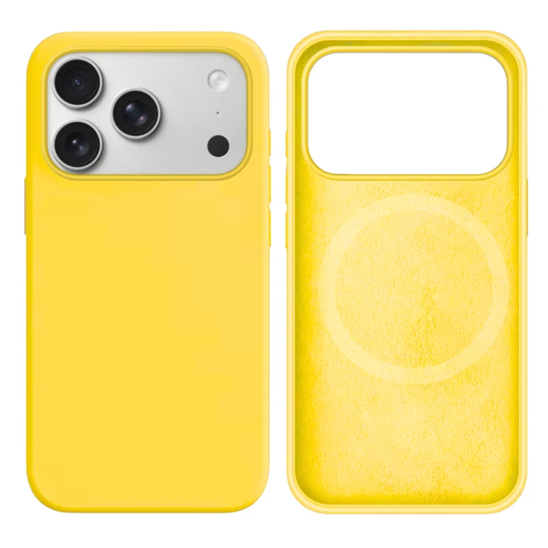 LindeCovers iPhone 17 Pro Silikonecover - MagSafe Kompatibel 55 Light Yellow
