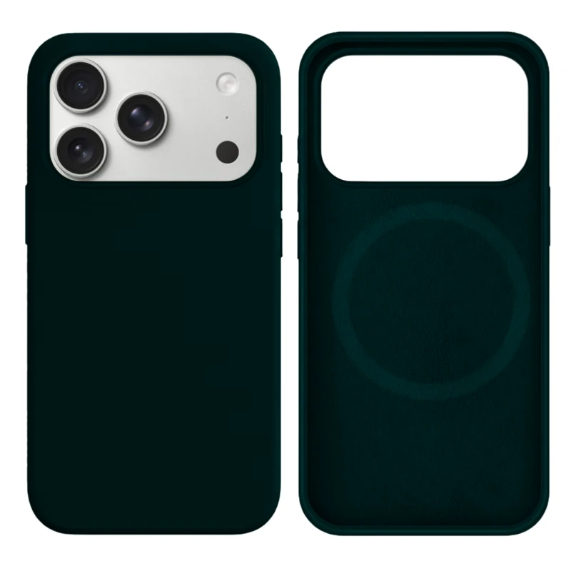 LindeCovers iPhone 17 Pro Max Silikonecover - MagSafe Kompatibel 49 Green Black