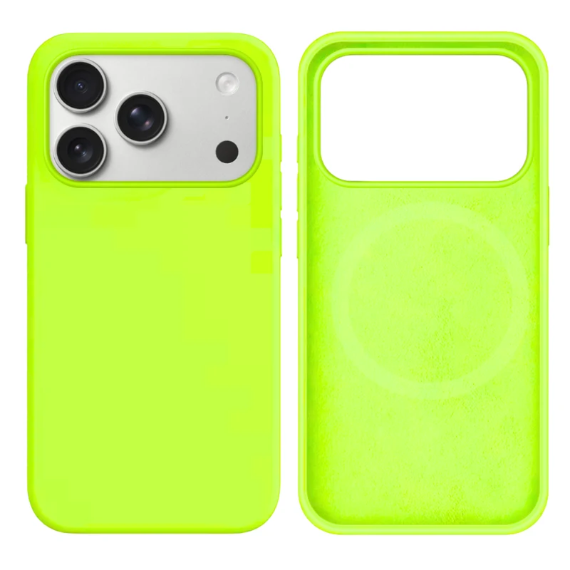 LindeCovers iPhone 17 Pro Max Silikonecover - MagSafe Kompatibel 60 Fluorescent Green