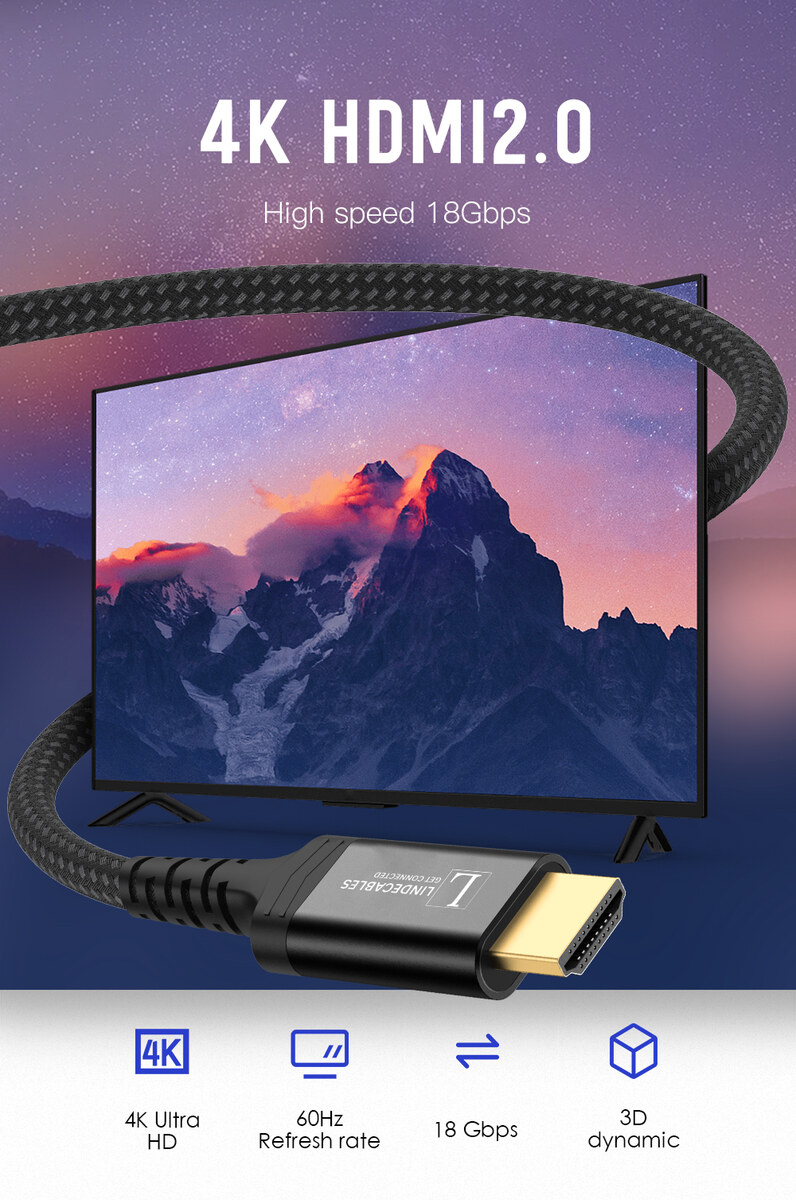 LindeCables - 1 meter - Sort