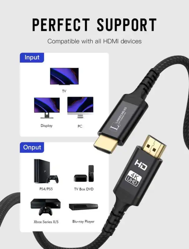 LindeCables - 1 meter - Sort