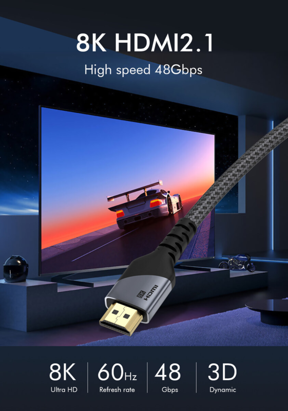 LindeCables HDMI 2.1 8K 60Hz Premium Kabel - 3 m