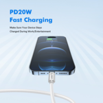 LindeCables USB-C til Lightning Premium kabel 20W - 0.3 m