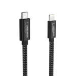 LindeCables USB-C til Lightning Premium kabel 20W - 1 m Sort