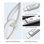 LindeCables USB-C til Lightning Premium kabel 20W - 2 m