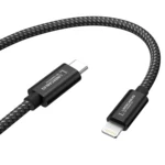LindeCables USB-C til Lightning Premium kabel 20W - 2 m Sort