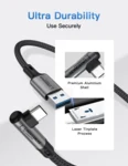 LindeCables USB-C til USB-A 3.2 Gen.1 Premium kabel 90° - 3 m