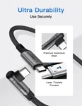 LindeCables USB-C 3.0 60W Premium kabel 90° - 1 m