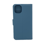LindeCovers iPhone 15 - PU Litchi Læder Flip Cover 5 Blue