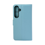 LindeCovers Samsung S24 Plus - PU Litchi Læder Flip Cover 5 Blue