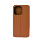 LindeCovers iPhone 14 Pro Max - Ægte Læder Flip Cover Brown
