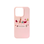 LindeCovers iPhone 15 Pro - Julemotiv Bagsidecover Silikone Pink Holiday Crew