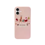 LindeCovers iPhone 16 Plus - Julemotiv Bagsidecover Silikone Pink Holiday Crew