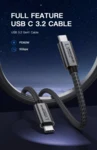 LindeCables USB-C 3.2 60W Premium kabel - 3 m