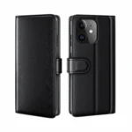 LindeCovers iPhone 11 – Ægte Læder Flip Cover m. Flap Black