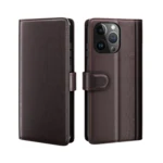 LindeCovers iPhone 13 Pro – Ægte Læder Flip Cover m. Flap Red Brown