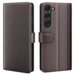 LindeCovers Samsung Galaxy S21 – Ægte Læder Flip Cover m. Flap Red Brown