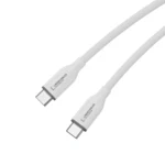 LindeCables USB-C 2.0 Silikonekabel 100W - 2 m Hvid