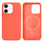 LindeCovers iPhone 12 Mini Silikonecover - MagSafe Kompatibel 65 Pink Orange