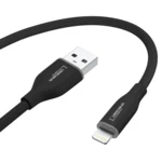 LindeCables USB-A 2.0 til Lightning Silikonekabel 12W - 1.2 m Sort