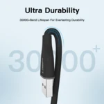 LindeCables USB-A 2.0 til USB-C Silikonekabel 12W - 1.2 m