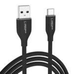LindeCables USB-A 2.0 til USB-C Silikonekabel 12W - 1.2 m Sort