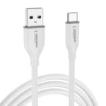 LindeCables USB-A 2.0 til USB-C Silikonekabel 12W - 1.2 m Hvid