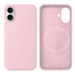 LindeCovers iPhone 16 Silikonecover - MagSafe Kompatibel 75 Gray Pink