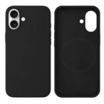 LindeCovers iPhone 16 Silikonecover - MagSafe Kompatibel 15 Charcoal Gray Black