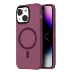 LindeCovers iPhone 14 Transparent Cover - MagSafe Kompatibel 10 Plum Red
