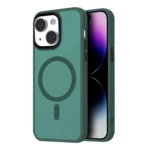 LindeCovers iPhone 15 Transparent Cover - MagSafe Kompatibel 09 Alpine Green