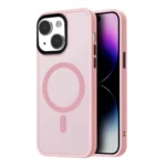 LindeCovers iPhone 15 Plus Transparent Cover - MagSafe Kompatibel 02 Pink