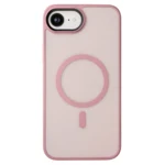 LindeCovers iPhone 16e Transparent Cover - MagSafe Kompatibel 02 Pink