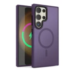 LindeCovers Samsung Galaxy S22 Ultra Transparent Cover – MagSafe Kompatibel 02 Dark Purple