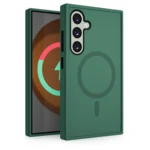LindeCovers Samsung Galaxy S25 - Transparent Cover til trådløs opladning 03 Alpine Green