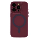 LindeCovers iPhone 15 Pro Premium Transparent Cover - MagSafe Kompatibel 10 Plum Red
