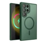 LindeCovers Samsung Galaxy S22 Ultra Premium Transparent Cover – MagSafe Kompatibel 03 Alpine Green